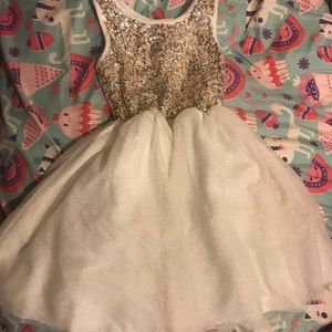 White and gold dress